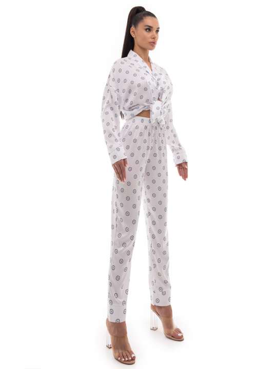 Штаны silk white logo 2
