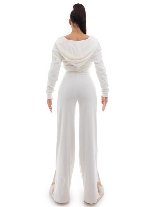 Plush velour pants with pockets
