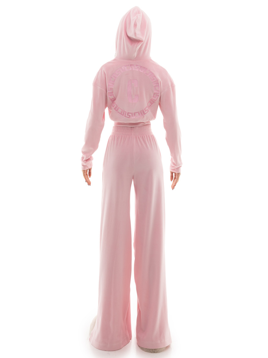 Plush velour pants with pockets