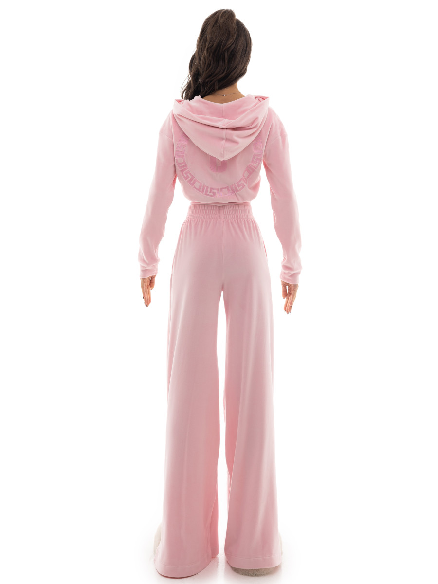 Plush velour pants with pockets