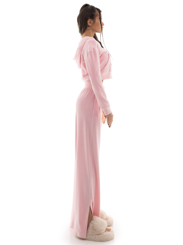 Plush velour pants with pockets