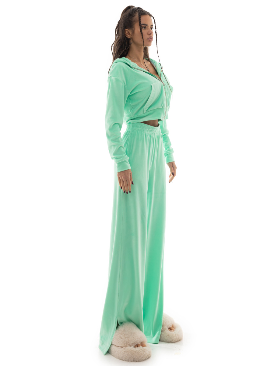 Plush velour pants with pockets