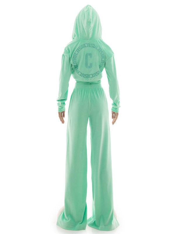 Plush velour pants with pockets