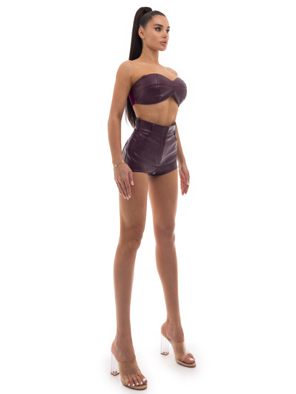 Leather bra