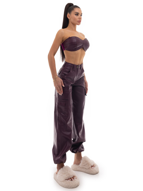 Leather bra